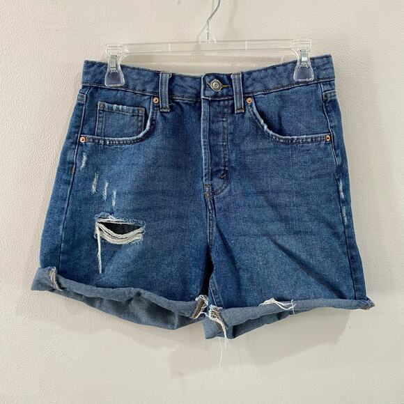 Wild Fable High Rise Bermuda Cuffed Denim Shorts Size 6 - Picture 1 of 9